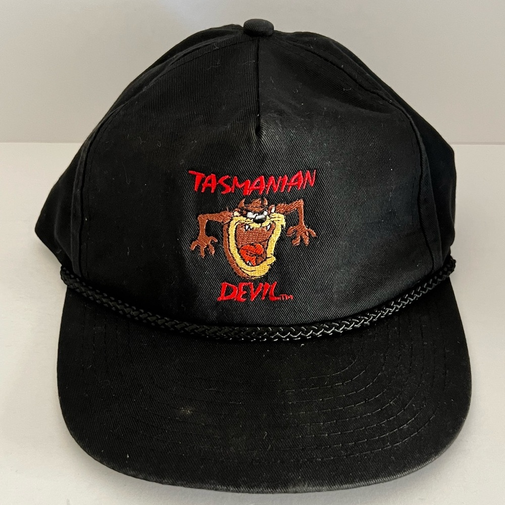 Vintage Looney Tunes Black Tasmanian Devil Snapback Hat/Cap